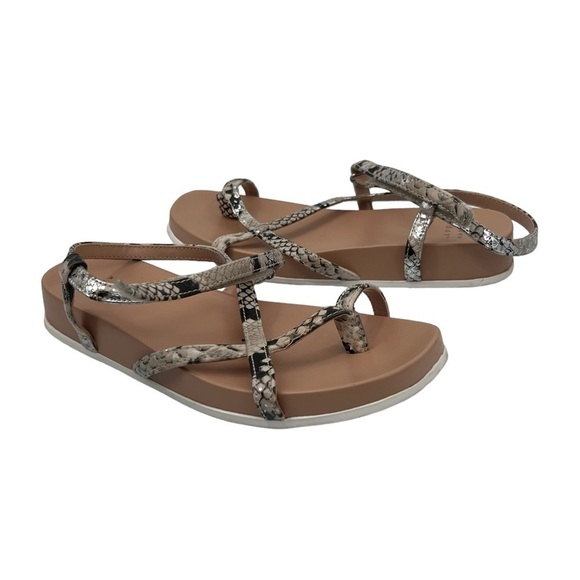 A New Day Brown Silver Snake Print Wedge Sandals Size 6 Women’s - Picture 1 of 8